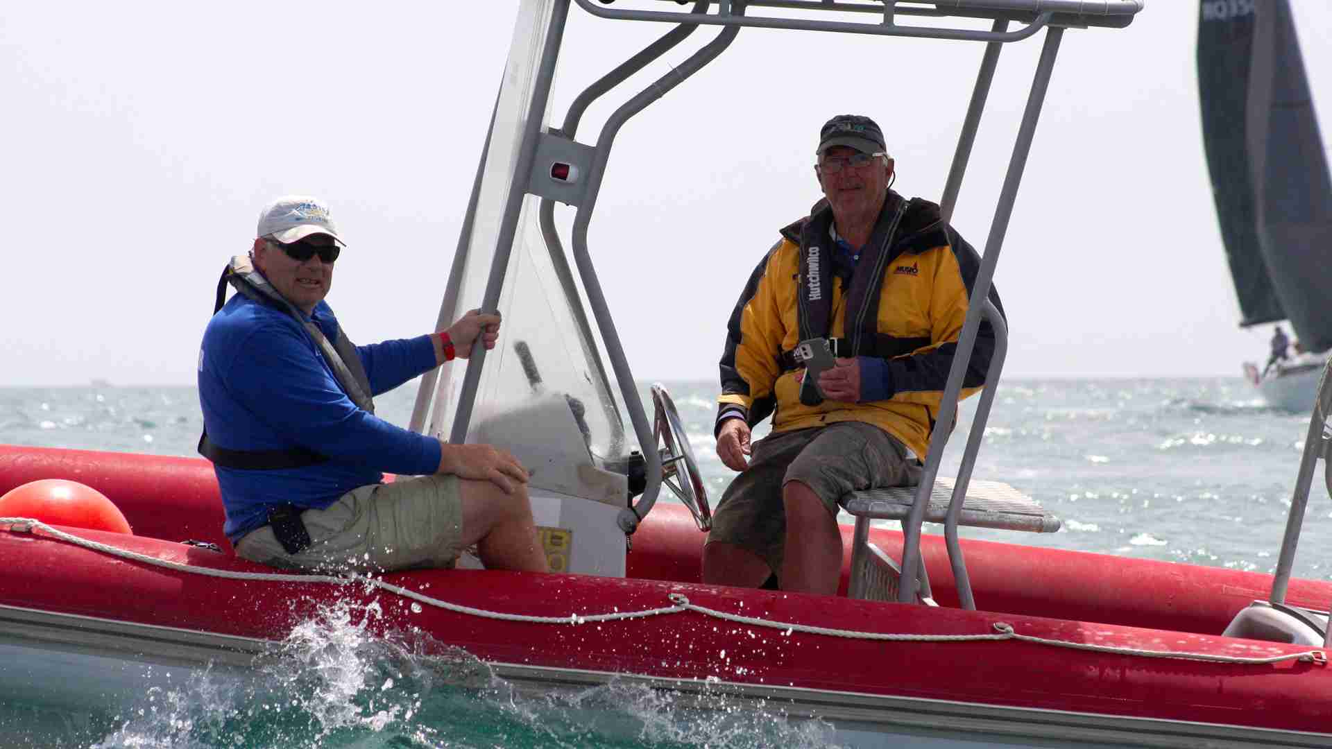 Crea aboard a rib inflatable boat marshalling for a yacht race