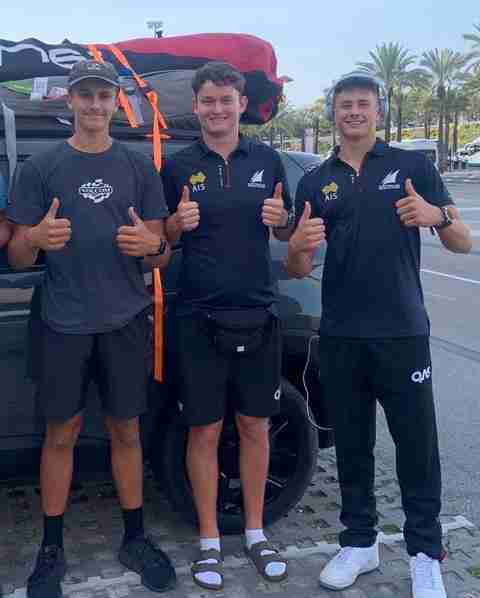 Rory Meehan RQYS Windsurfer at the 2024 Princess Sofia in Mallorca Spain with team mates